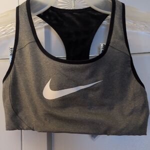 Nike Women's Black and Gray Sports Bra